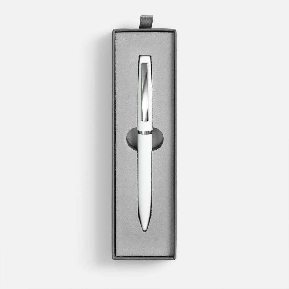 Ручка шариковая Bolt Soft Touch в футляре, белая, фото 2