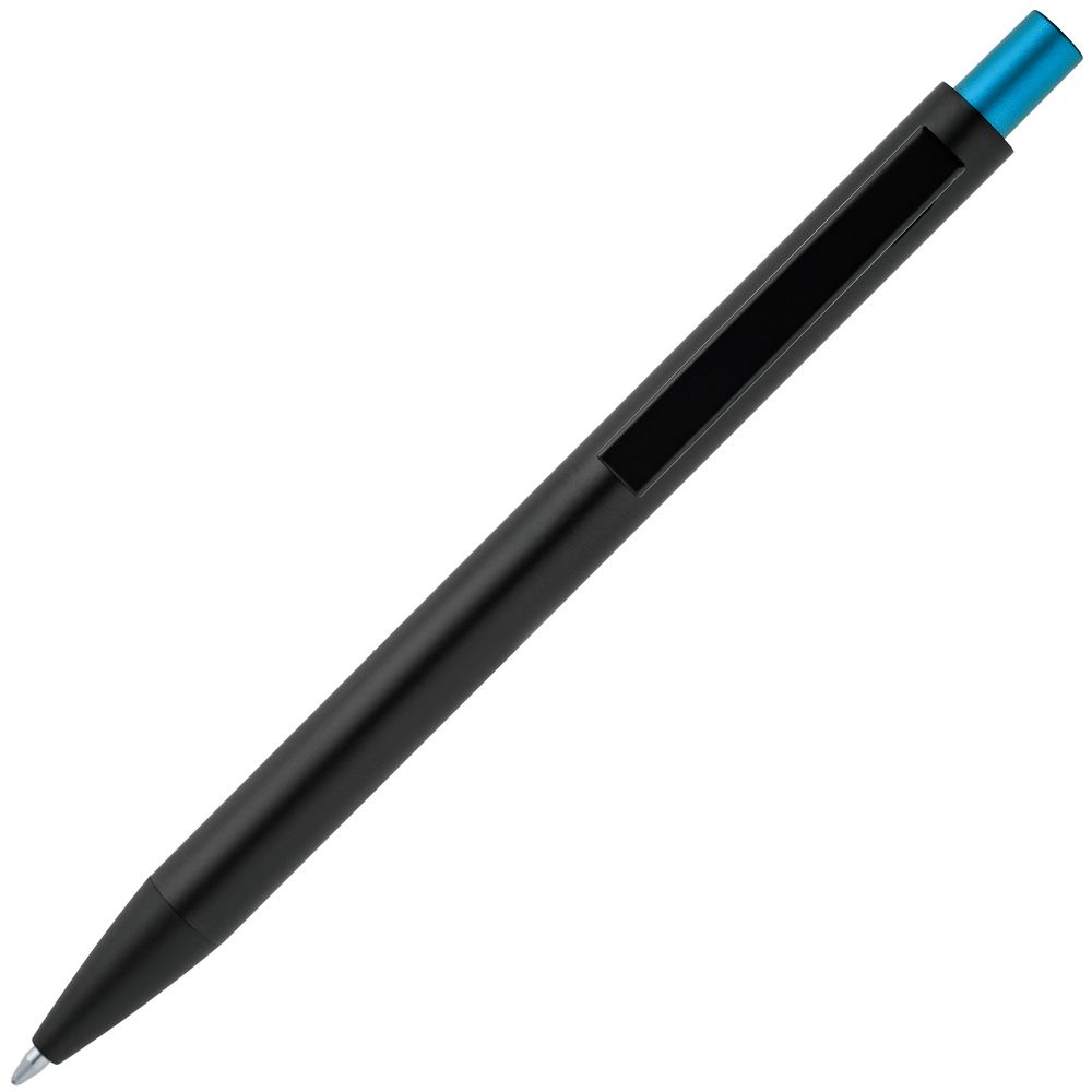 Ручка шариковая Chromatic, черная с голубым, фото 3