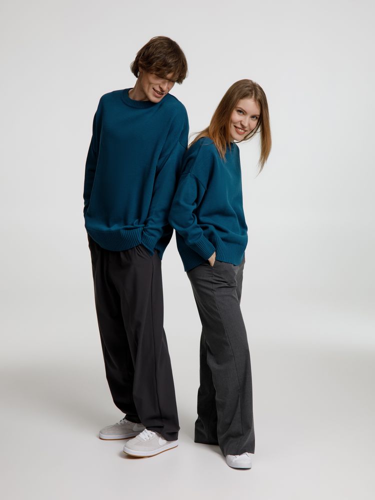 Джемпер оверсайз унисекс Stated в сумке, синий (морская волна), фото 14