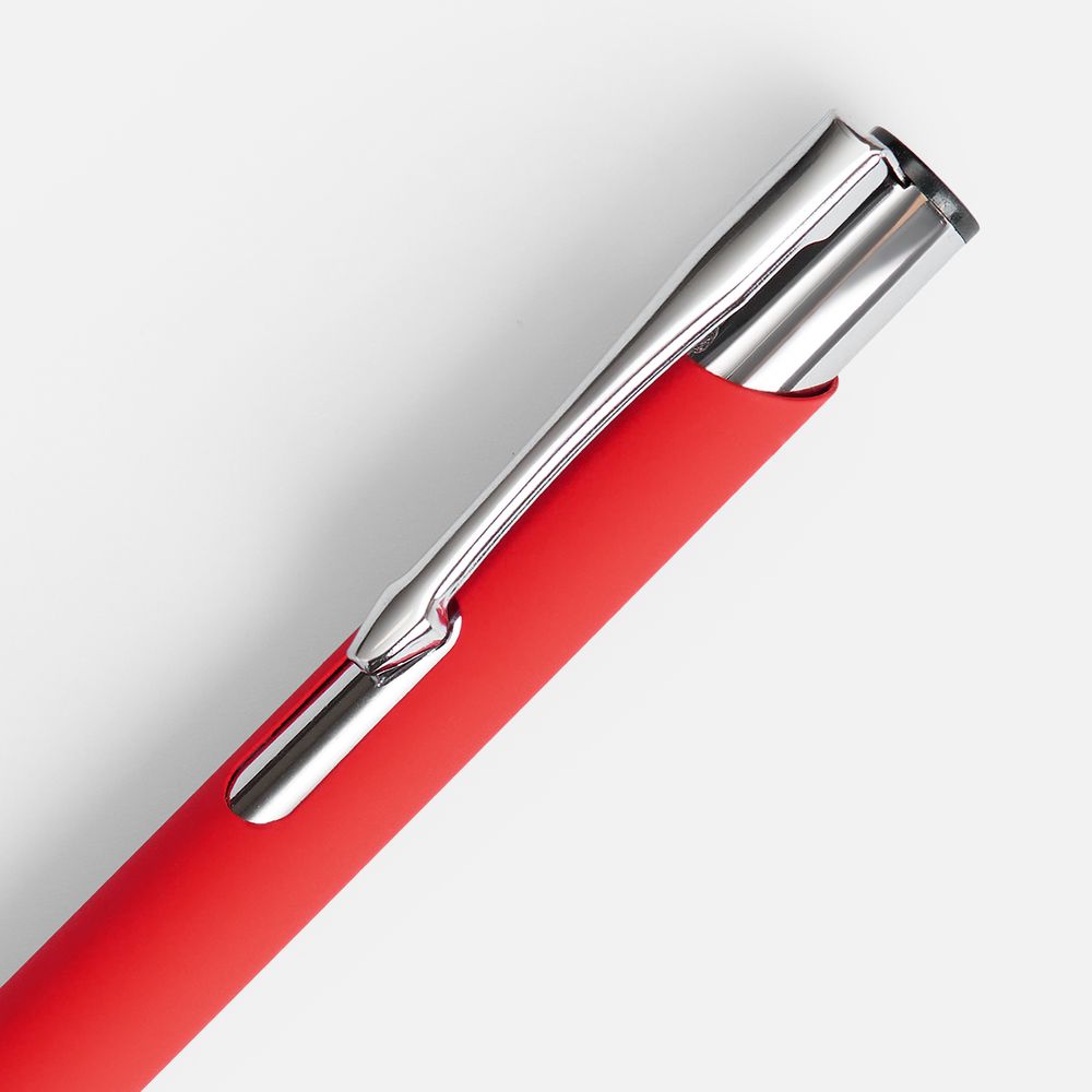 Ручка шариковая Keskus Soft Touch, красная, фото 4