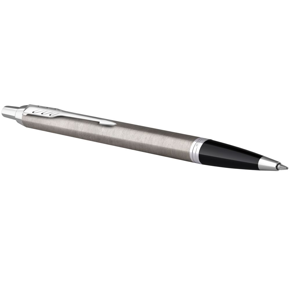 Ручка шариковая Parker IM Essential Stainless Steel CT, серебристая с черным, фото 4