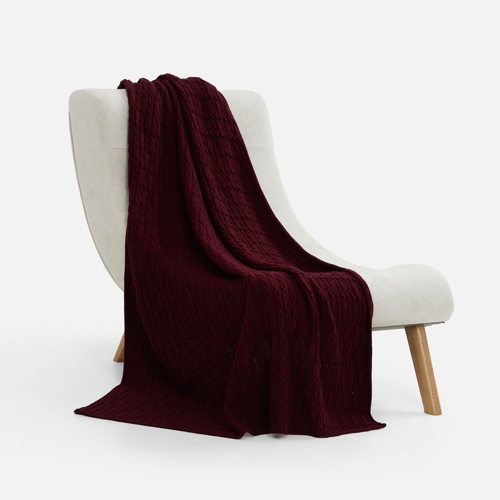 Плед Knitline, темно-красный (бордовый), фото 6