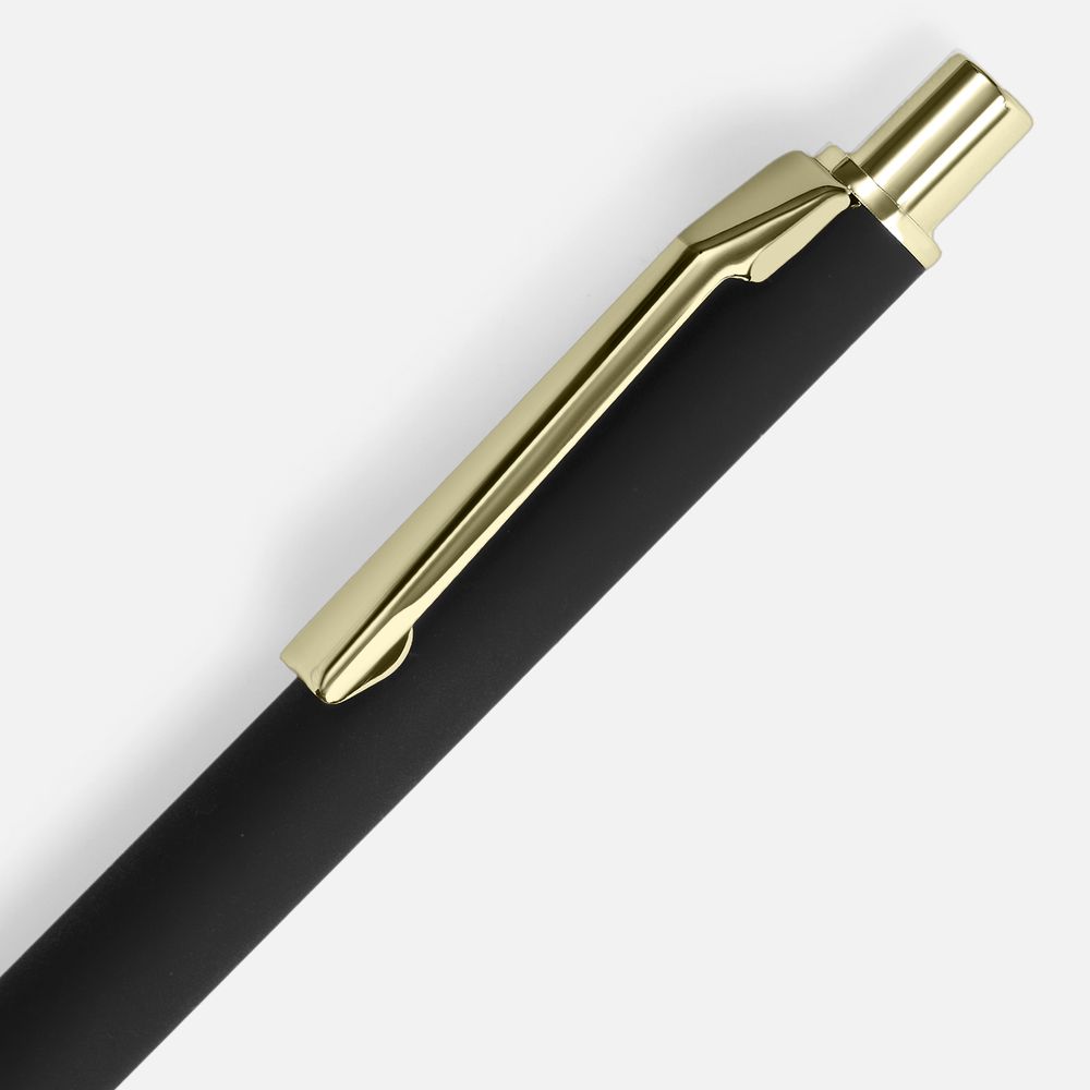Ручка шариковая Lobby Soft Touch Gold, черная, фото 3
