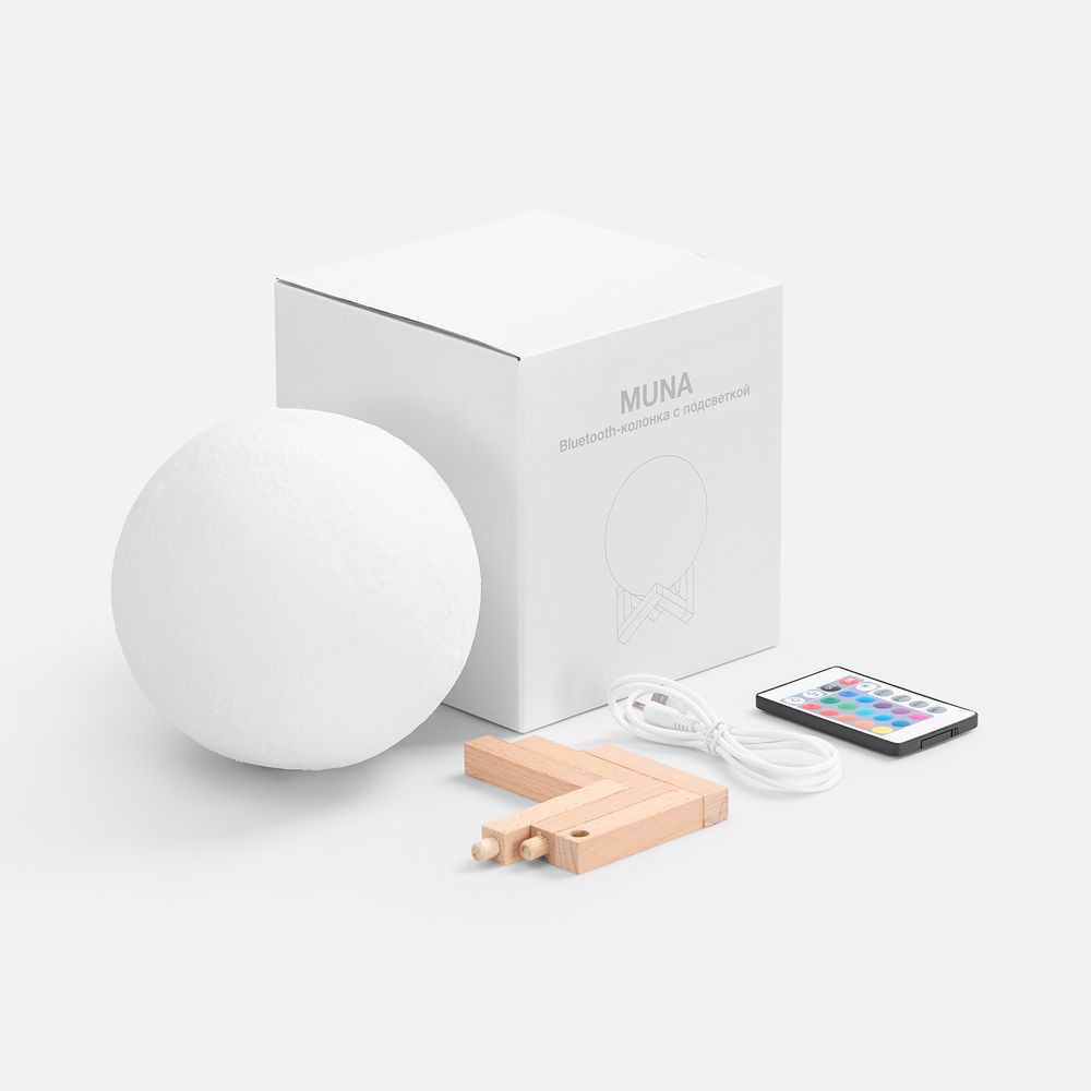 Bluetooth-колонка с подсветкой Muna, белая, фото 5