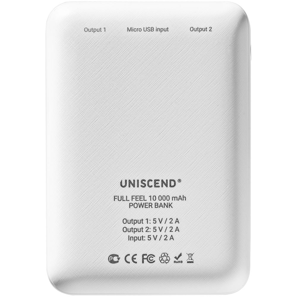 Внешний аккумулятор Uniscend Full Feel 10000 мАч с индикатором, белый, фото 4