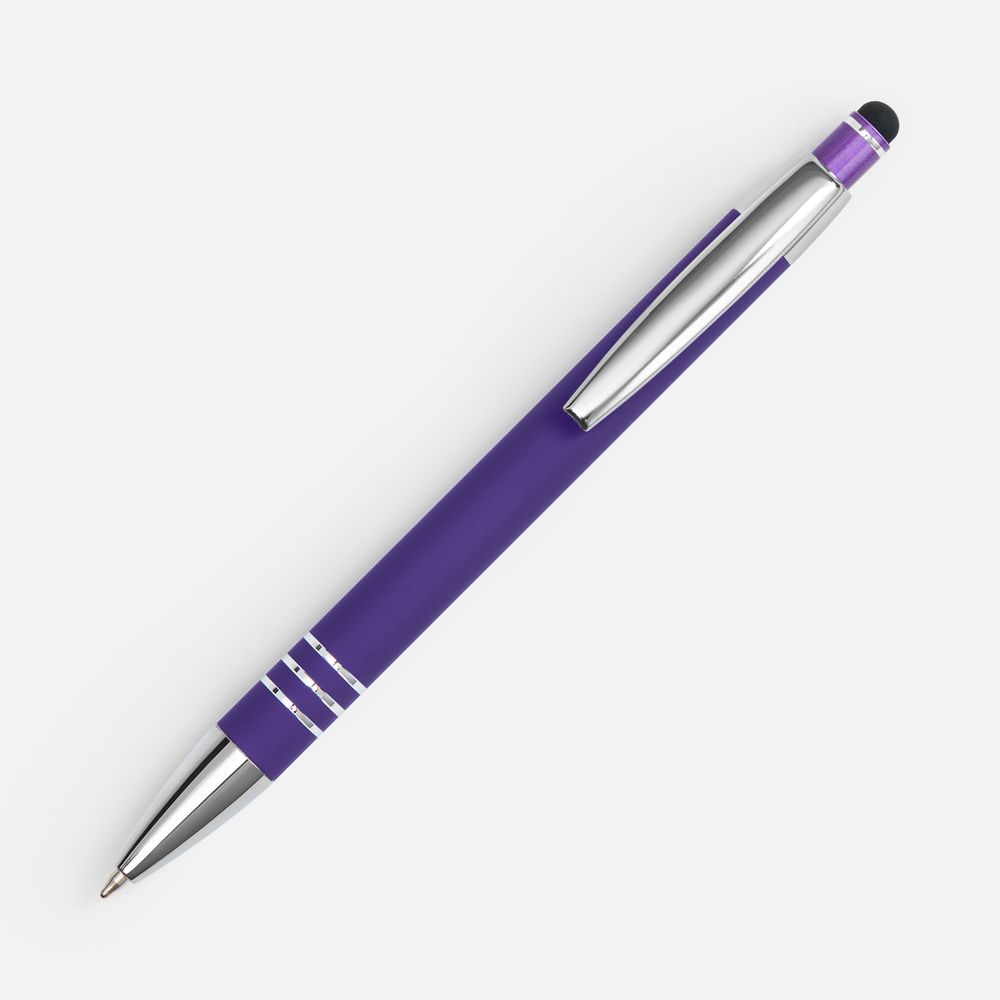 Ручка шариковая Sansen Soft Touch со стилусом, фиолетовая, фото 3