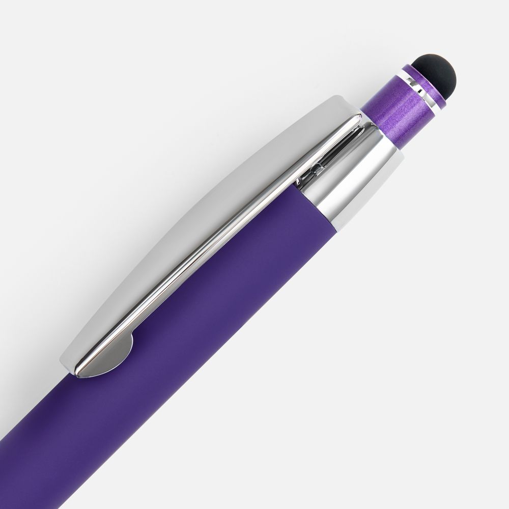 Ручка шариковая Sansen Soft Touch со стилусом, фиолетовая, фото 4