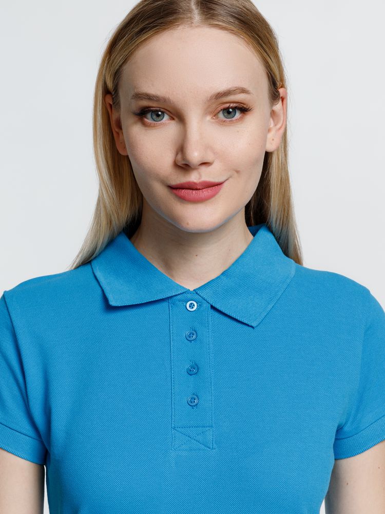 Рубашка поло женская Virma Premium Lady, бирюзовая, фото 9