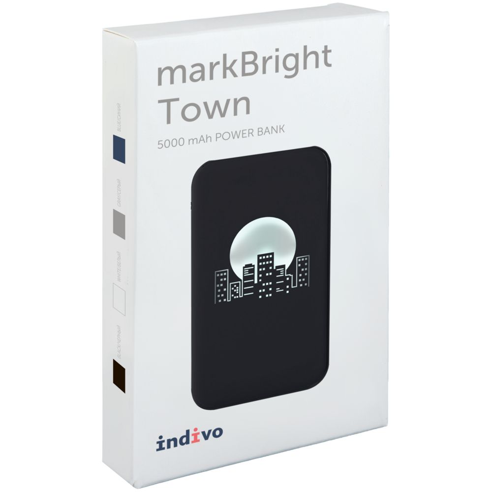 Аккумулятор с подсветкой markBright Town, 5000 мАч, черный, фото 7
