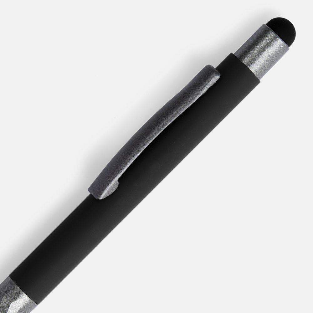 Ручка шариковая Digit Soft Touch со стилусом, черная, фото 3
