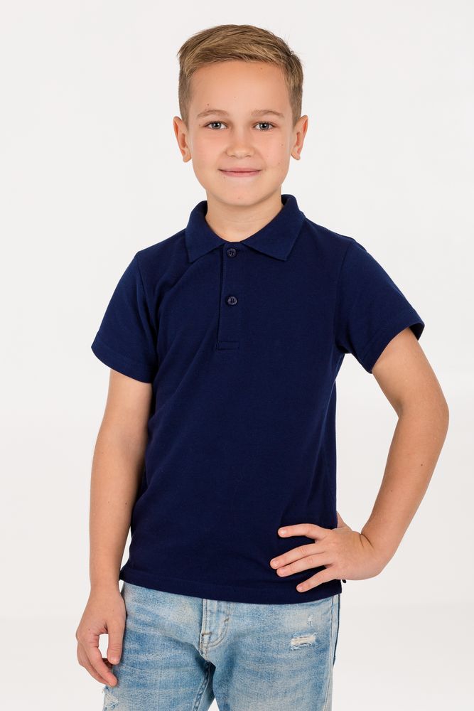 Рубашка поло детская Virma Kids, темно-синяя, фото 4