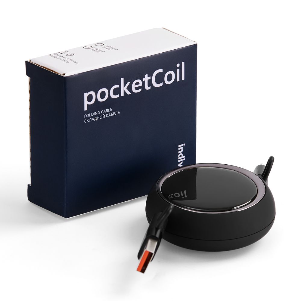 Складной кабель с переходниками pocketCoil, черный, фото 8