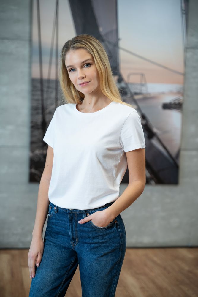 Футболка женская Ladies American U, темно-синяя, фото 5