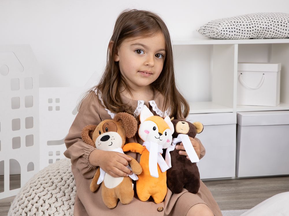 Мягкая игрушка Beastie Toys, мишка с белым шарфом, фото 8