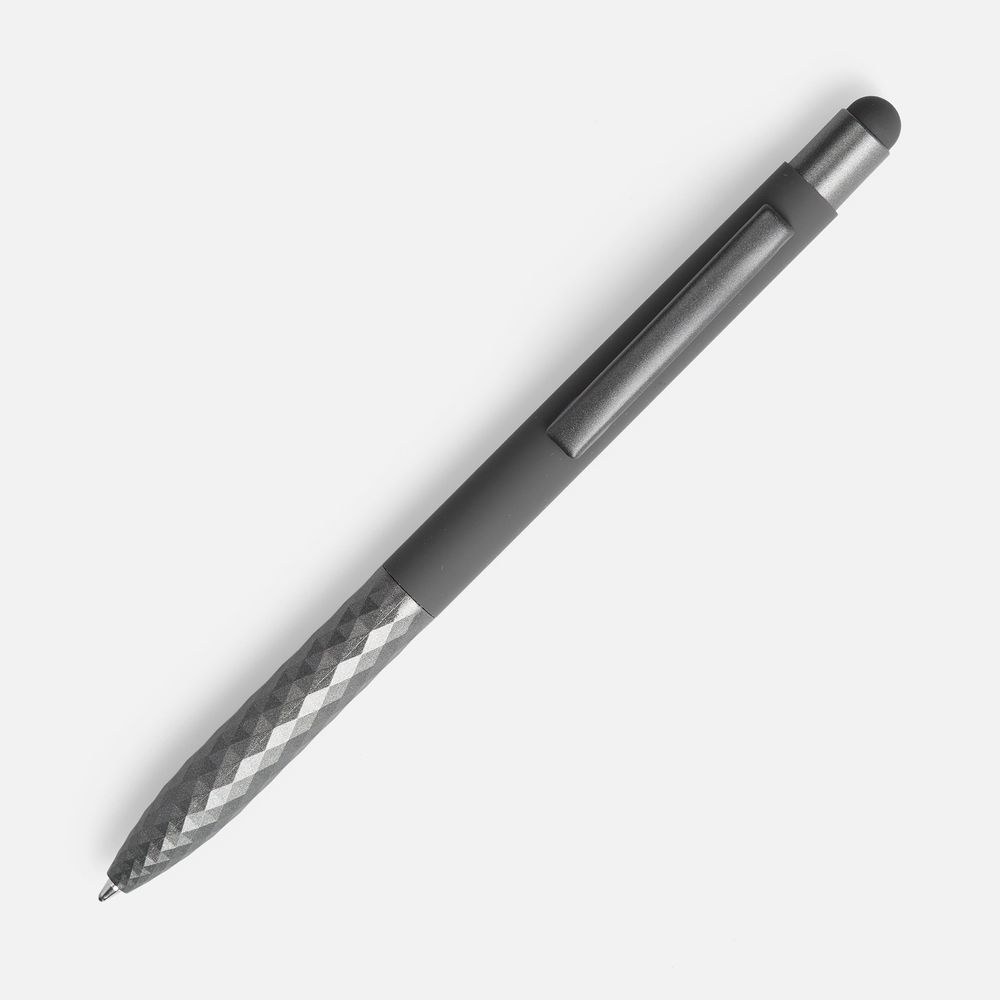 Ручка шариковая Digit Soft Touch со стилусом, серая, фото 2
