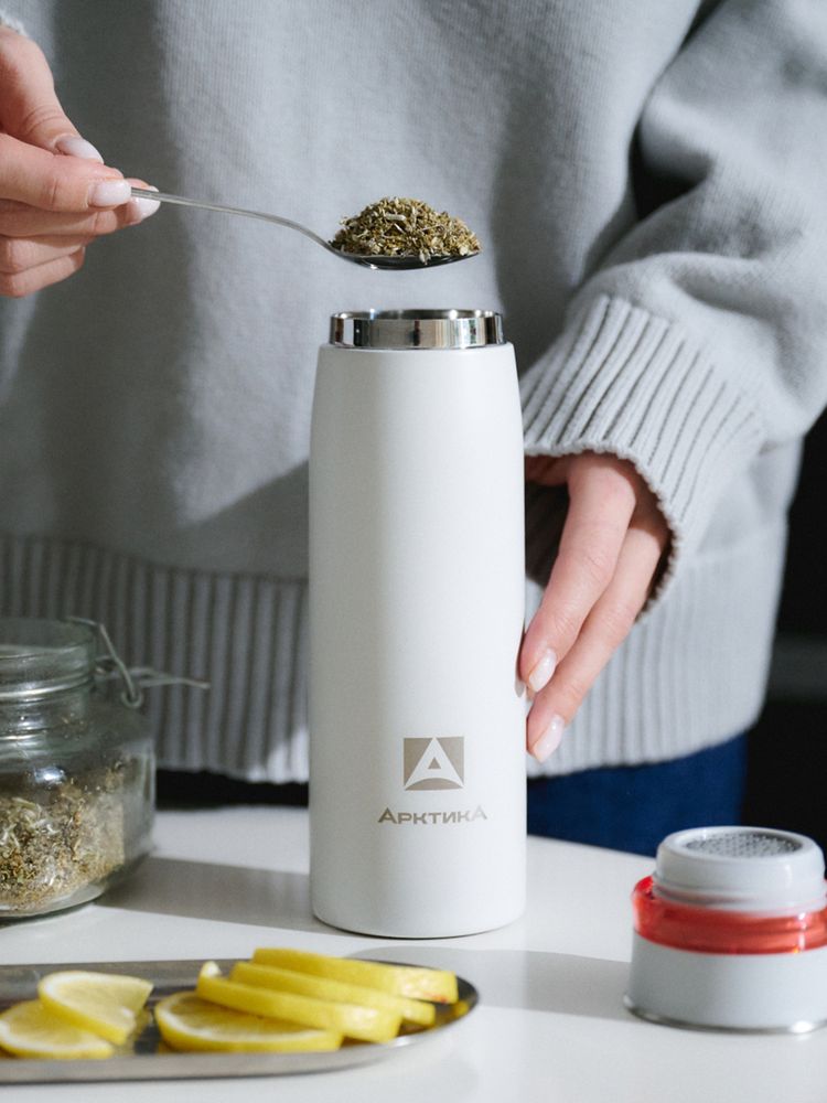 Термокружка «Арктика 420» с ситечком, белая, фото 6