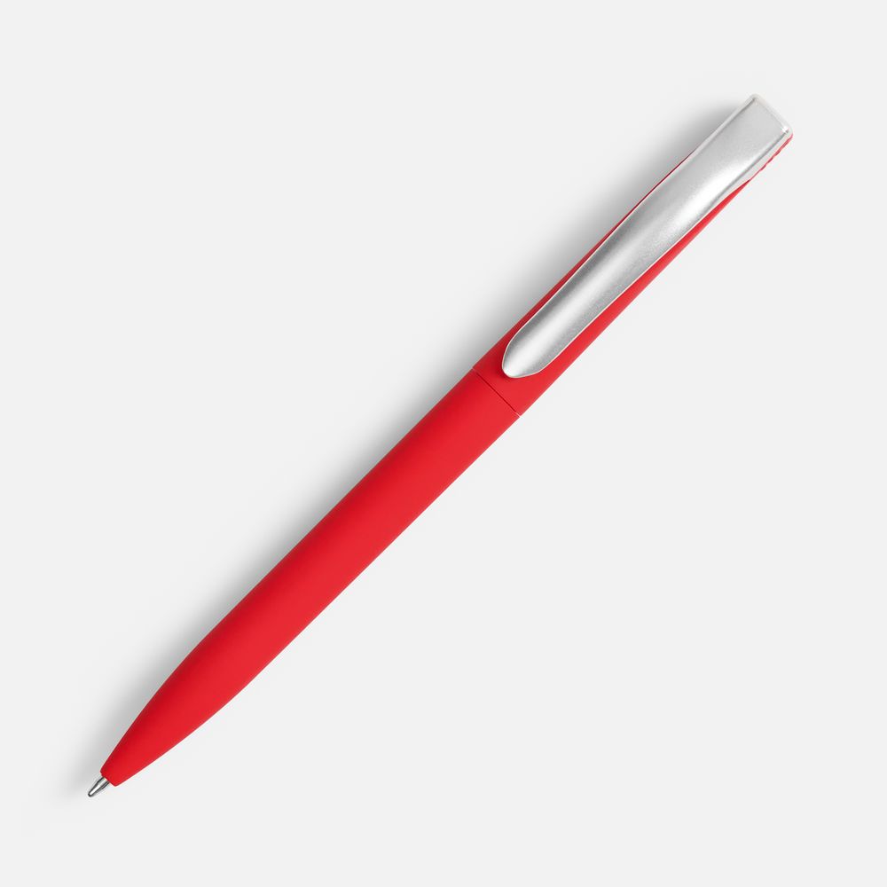 Ручка шариковая Pin Soft Touch, красная, фото 2