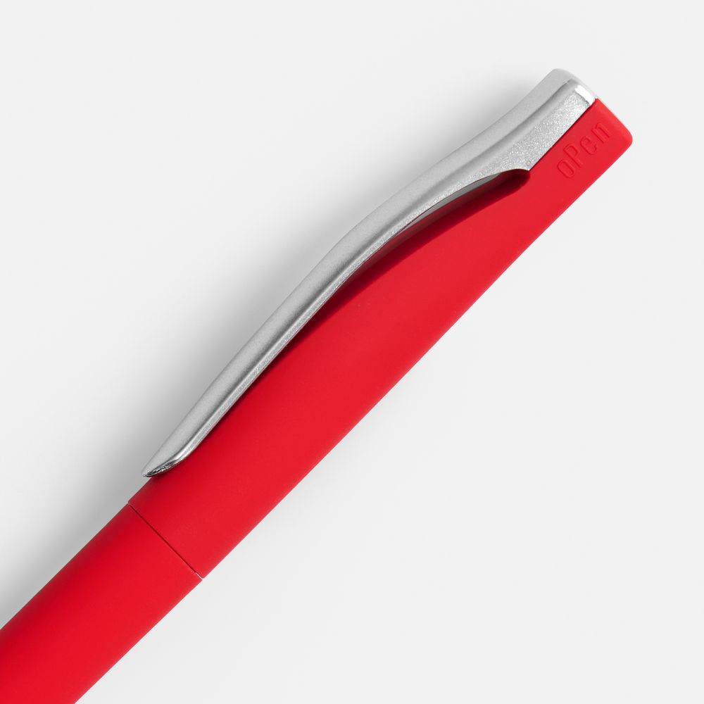 Ручка шариковая Pin Soft Touch, красная, фото 3
