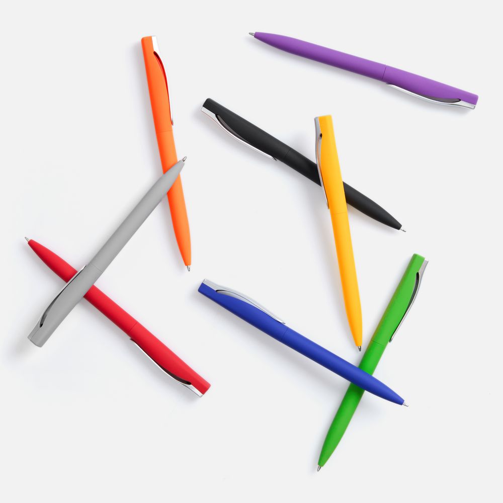 Ручка шариковая Pin Soft Touch, красная, фото 4