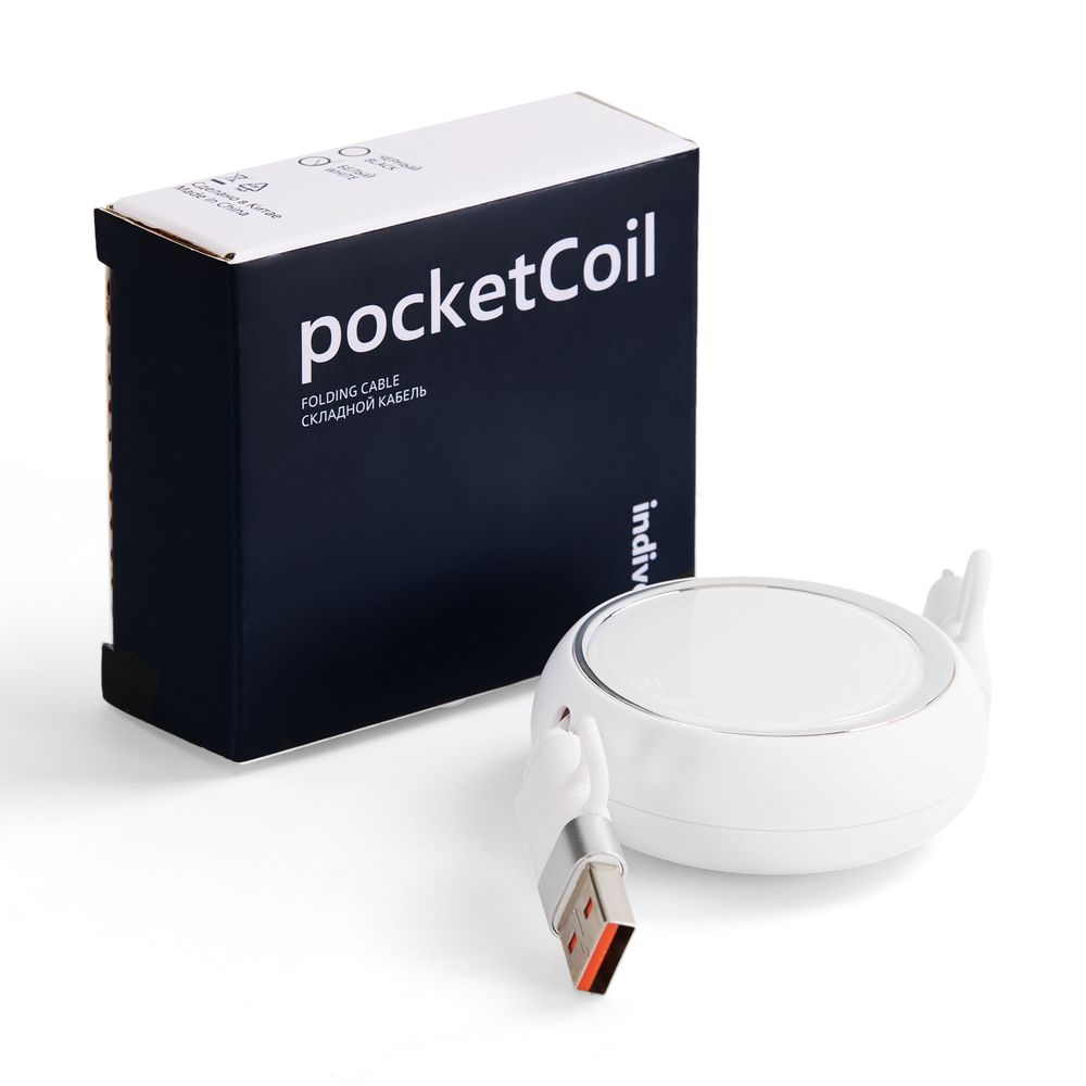 Складной кабель с переходниками pocketCoil, белый, фото 8