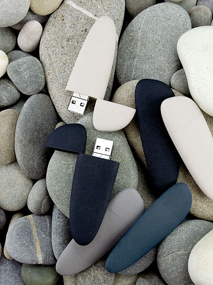 Флешка Pebble Universal, USB 3.0, серо-синяя, 32 Гб, фото 11