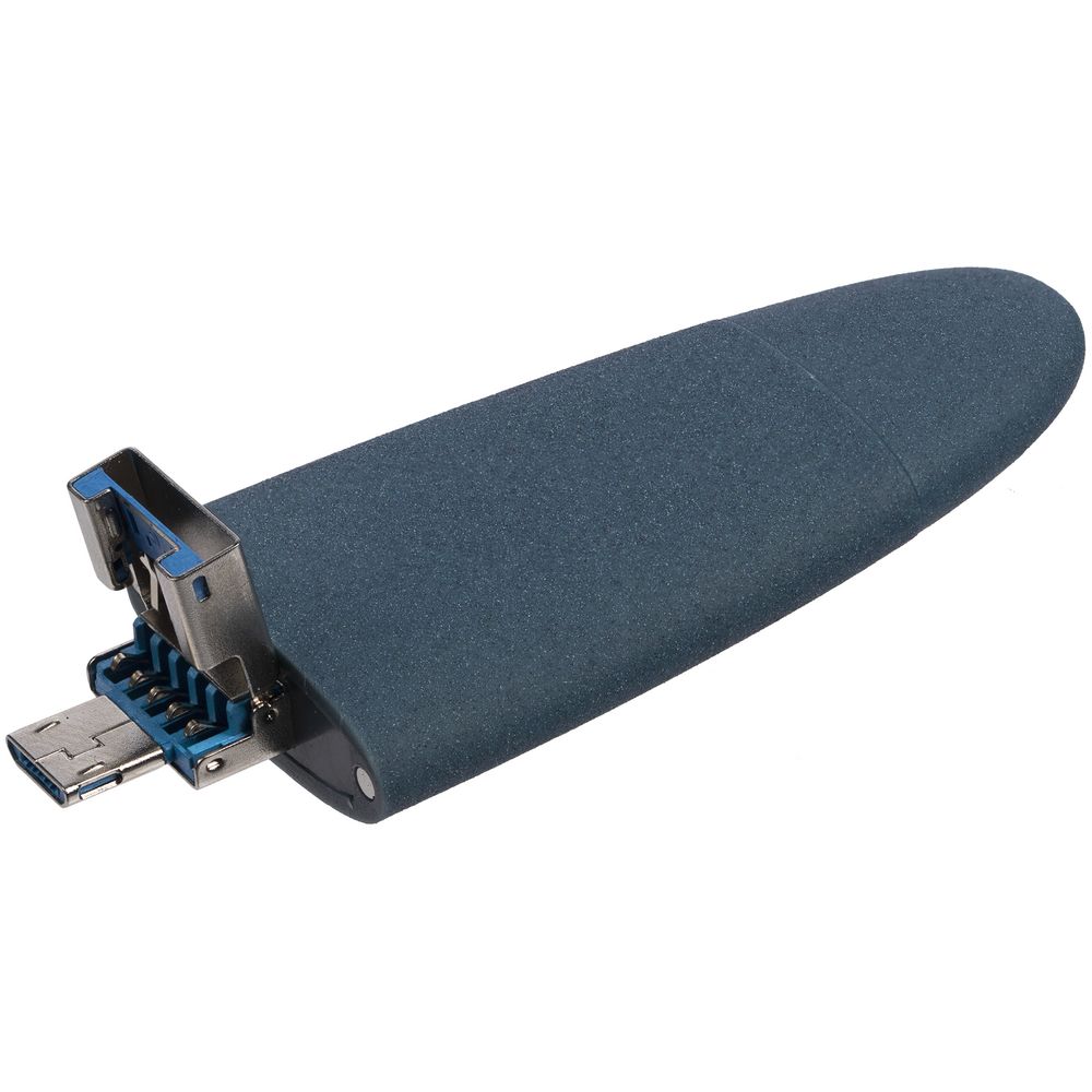 Флешка Pebble Universal, USB 3.0, серо-синяя, 32 Гб, фото 4