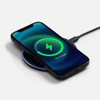 Беспроводное зарядное устройство с подсветкой Lightcore, черное, фото 1