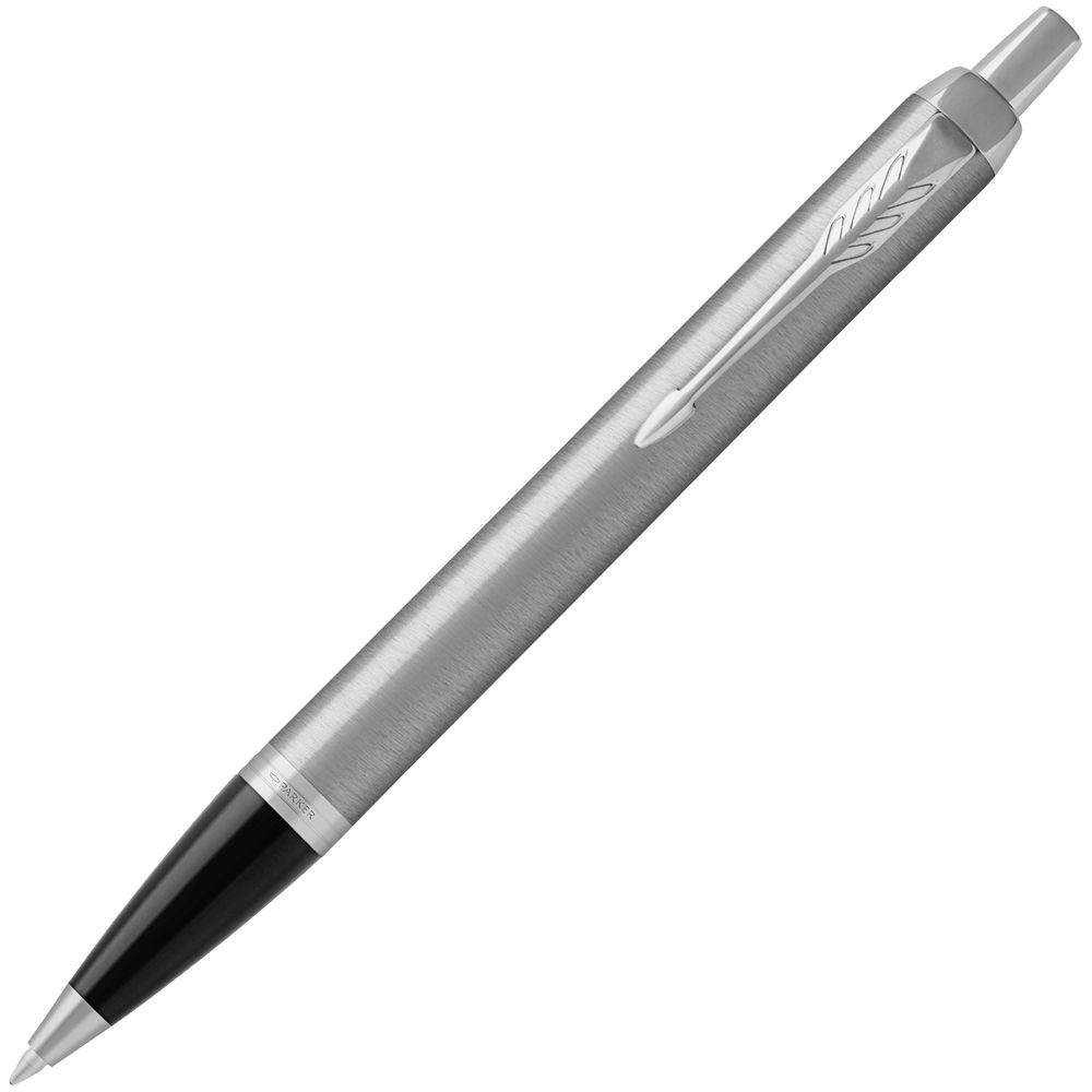 Ручка шариковая Parker IM Essential Stainless Steel CT, серебристая с черным, фото 2
