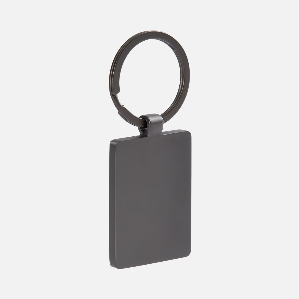 Брелок Gun Metal Leather Rectangle, графитовый, фото 2
