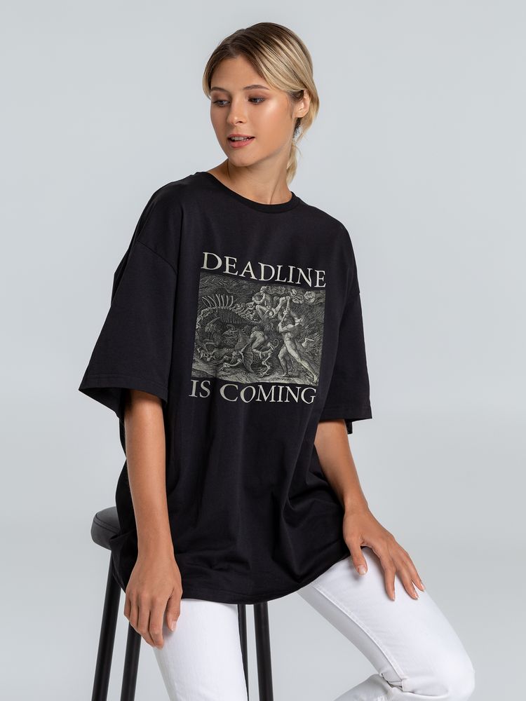 Футболка оверсайз Deadline, черная, фото 2