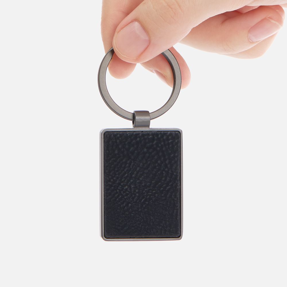 Брелок Gun Metal Leather Rectangle, графитовый, фото 3