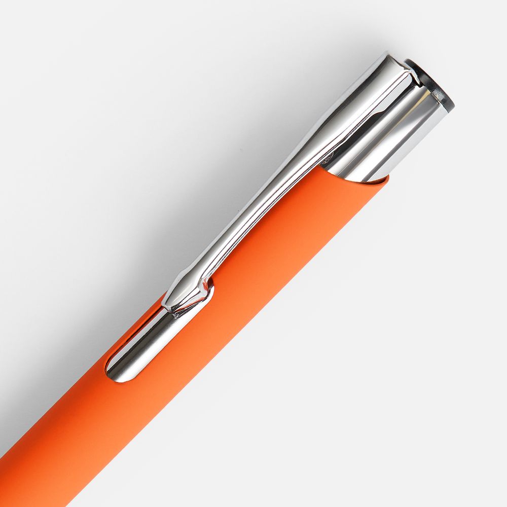 Ручка шариковая Keskus Soft Touch, оранжевая, фото 4