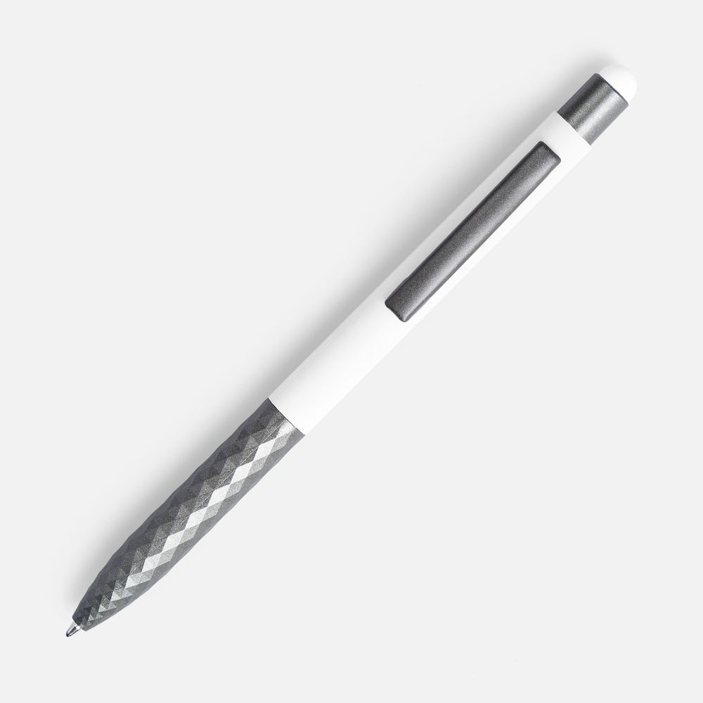 Ручка шариковая Digit Soft Touch со стилусом, белая, фото 2