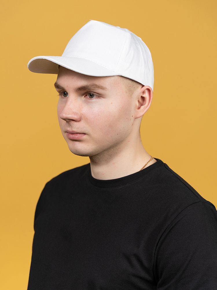 Бейсболка Basic, белая, фото 4
