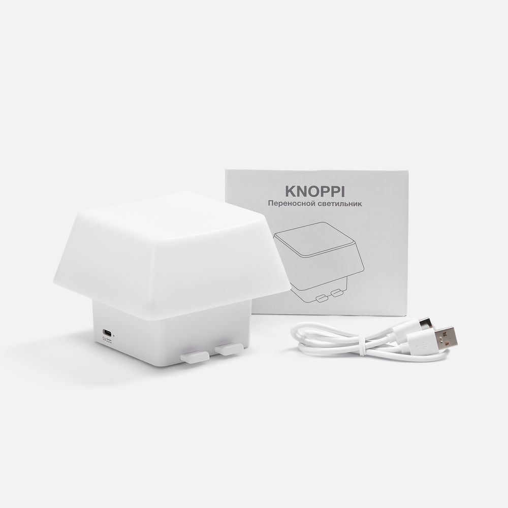 Светильник с подставкой для смартфона Knoppi, белый, фото 6