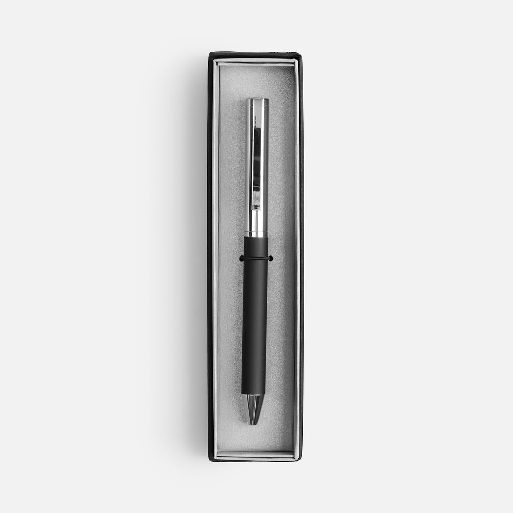 Ручка шариковая Eyeshot Soft Touch в футляре, черная, фото 2