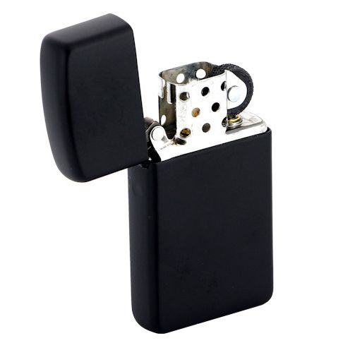 Зажигалка Zippo Slim Matt, матовая черная, фото 2
