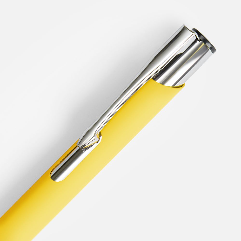 Ручка шариковая Keskus Soft Touch, желтая, фото 4