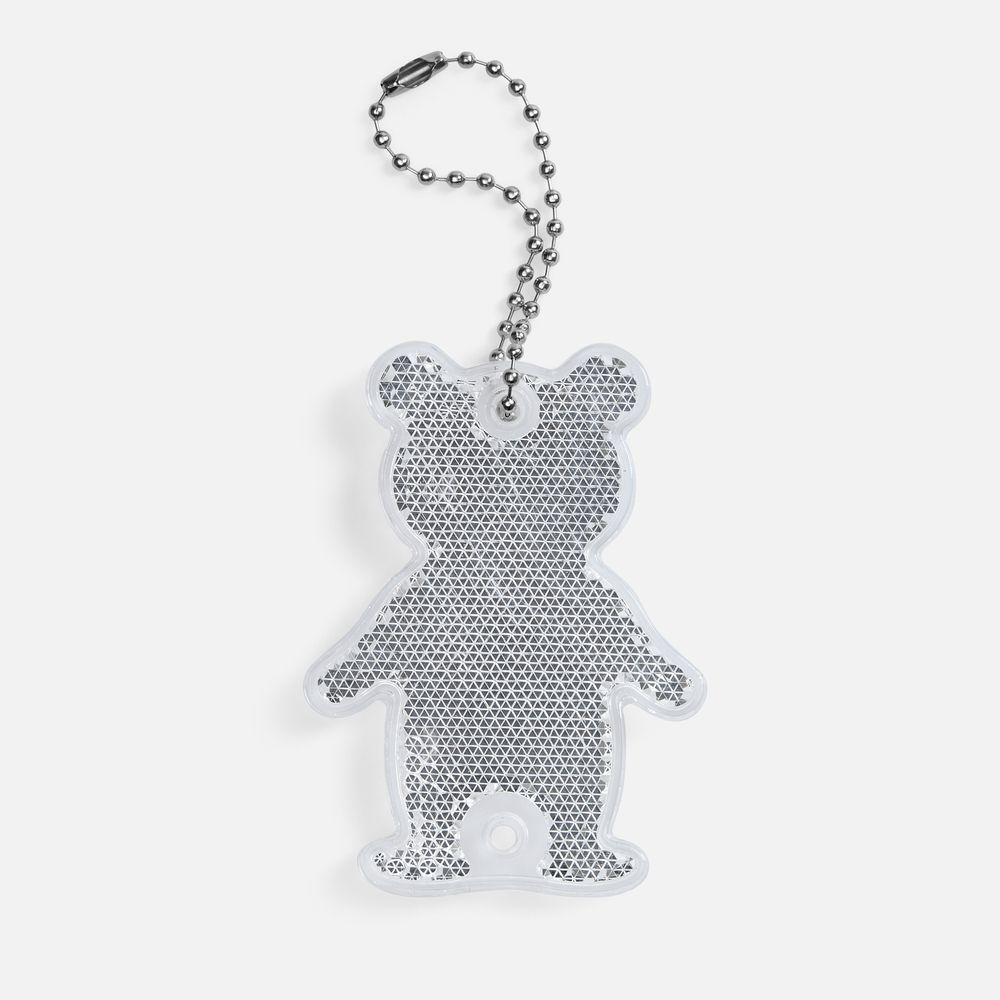 Пешеходный светоотражатель с цепочкой «Мишка», белый