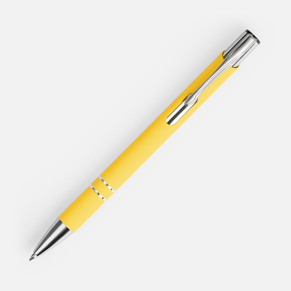 Ручка шариковая Keskus Soft Touch, желтая, фото 2