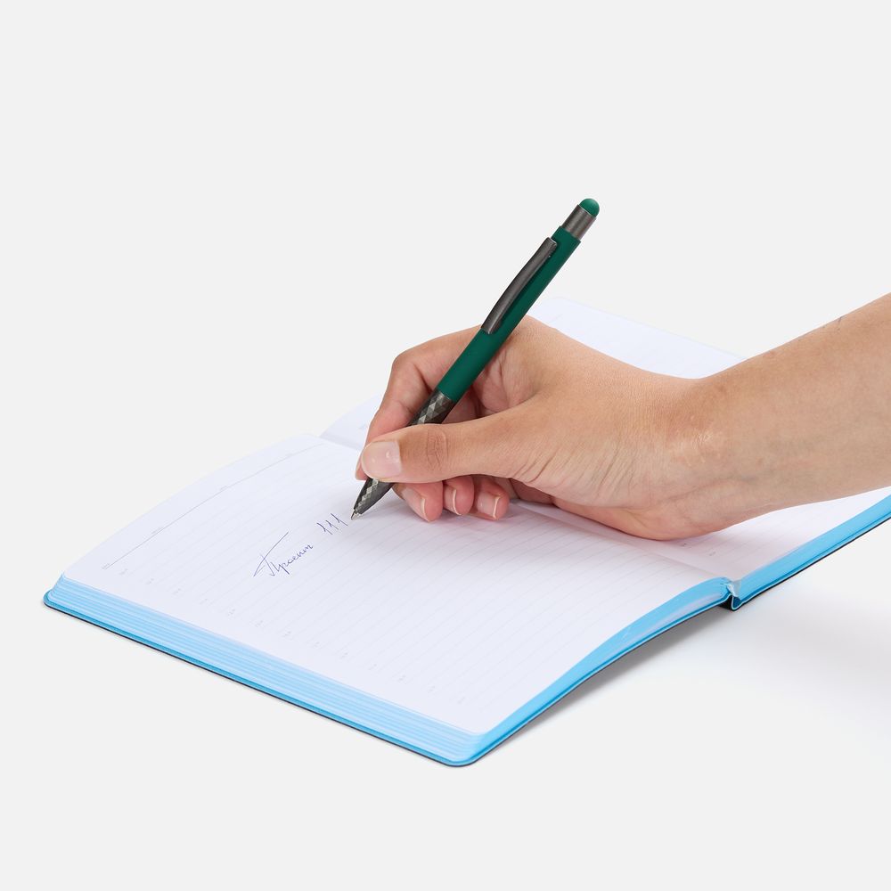 Ручка шариковая Digit Soft Touch со стилусом, зеленая, фото 4