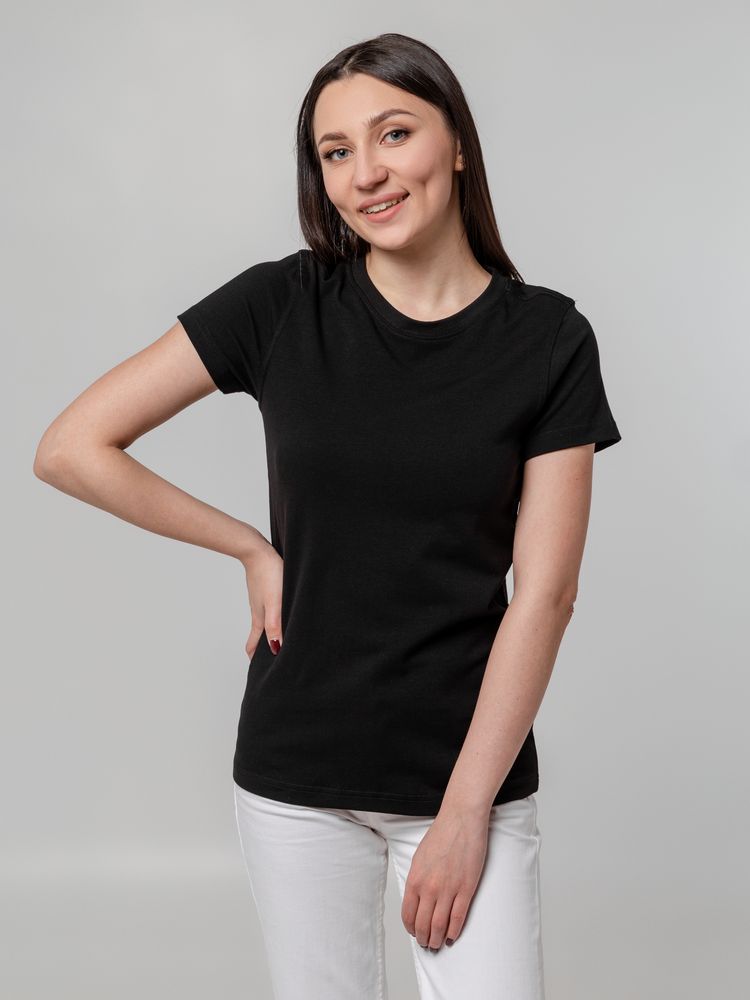 Футболка женская T-bolka Stretch Lady, черная, фото 5
