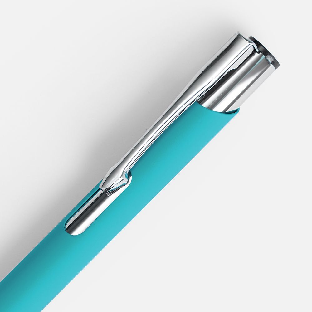 Ручка шариковая Keskus Soft Touch, бирюзовая, фото 4