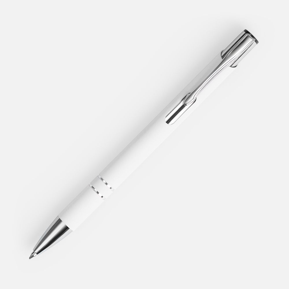 Ручка шариковая Keskus Soft Touch, белая, фото 2