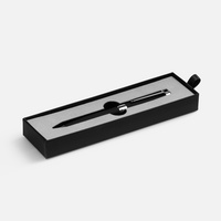 Ручка шариковая Broad Ring Soft Touch в футляре, черная, фото 1