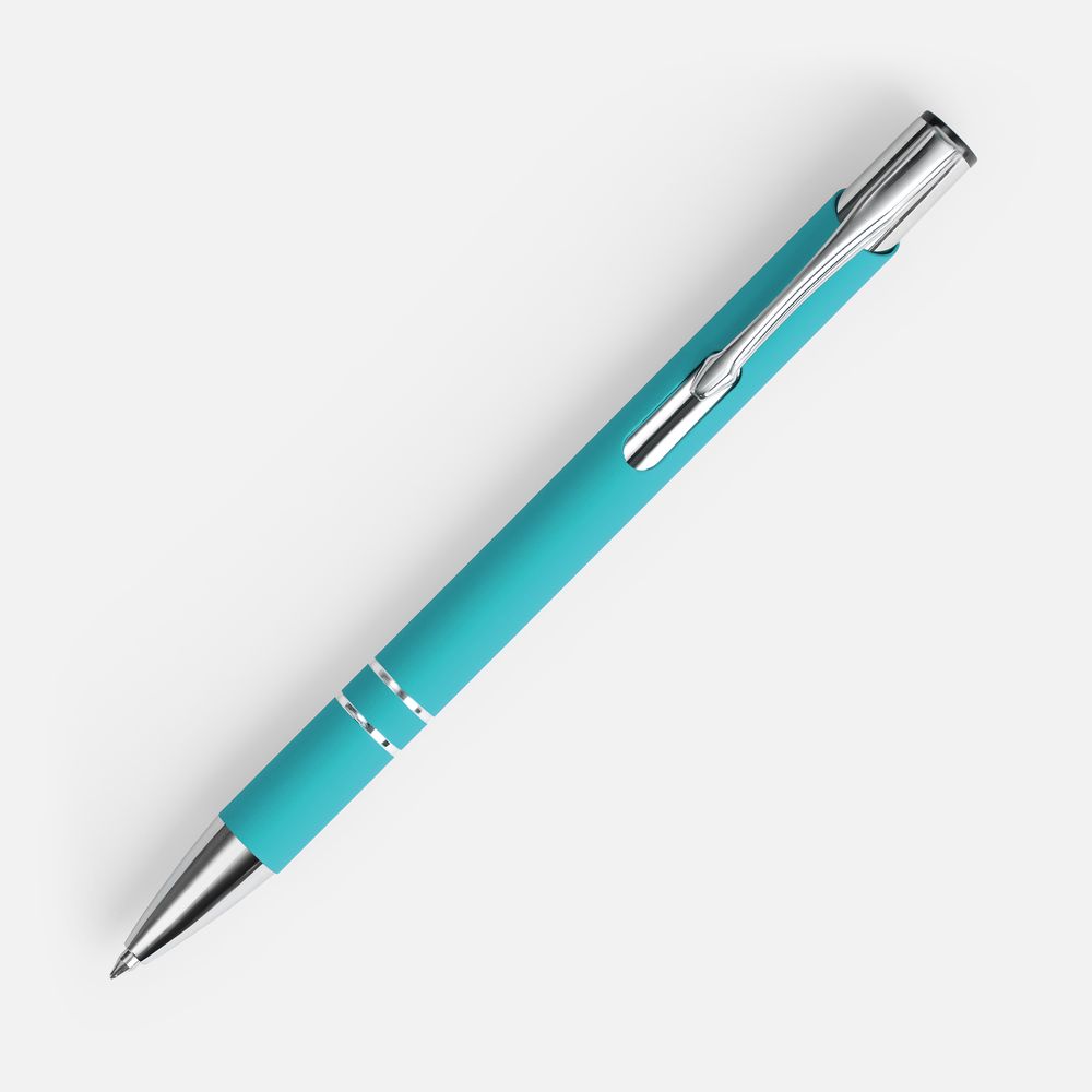 Ручка шариковая Keskus Soft Touch, бирюзовая, фото 2