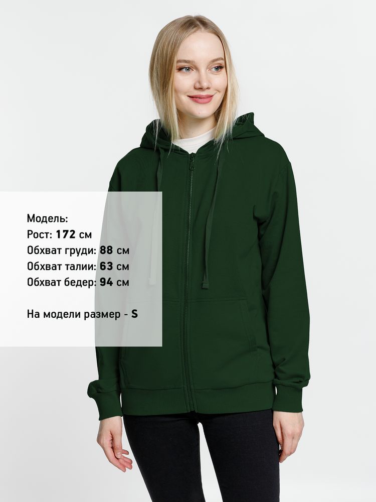 Толстовка на молнии с капюшоном Siverga 2.0, темно-зеленая, фото 10