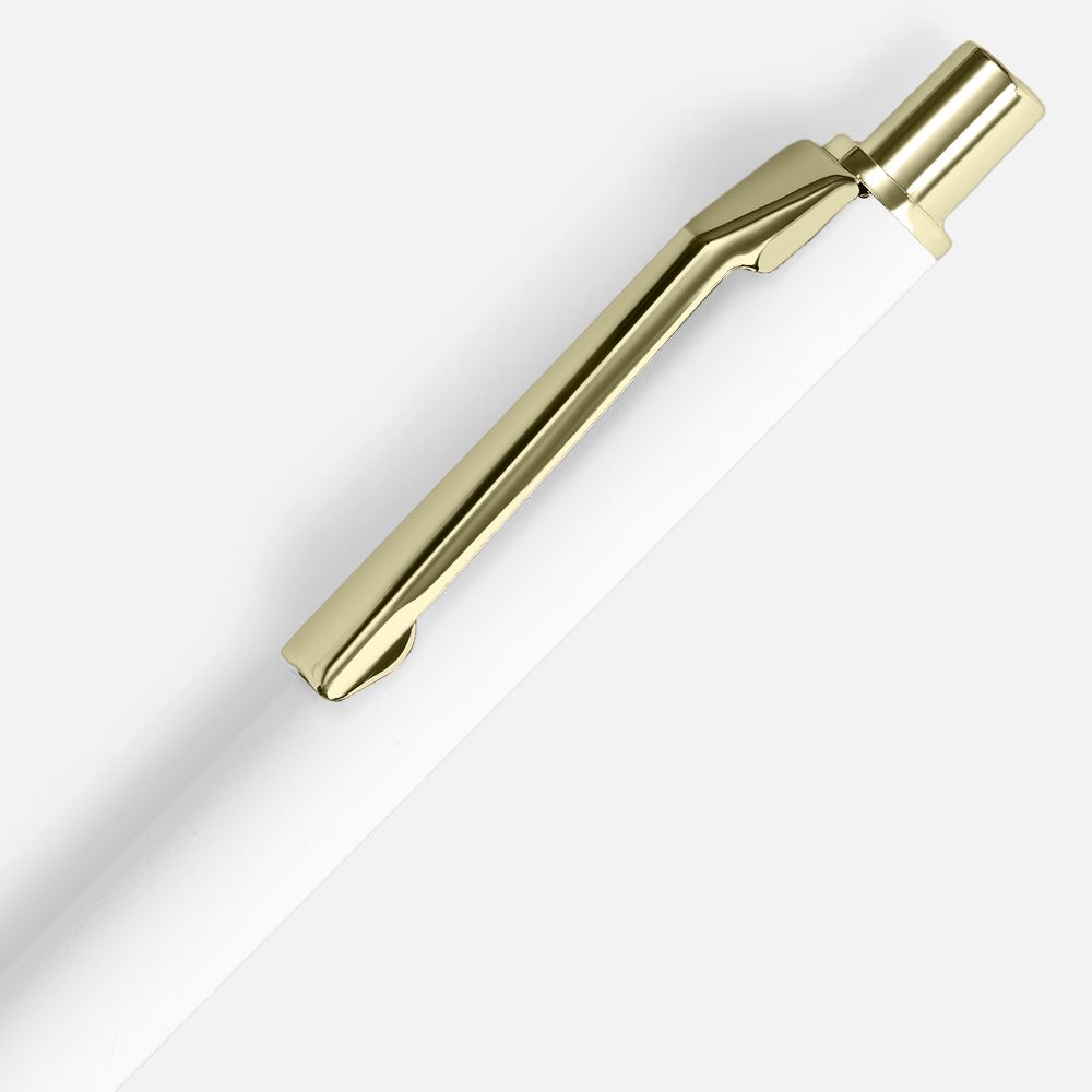 Ручка шариковая Lobby Soft Touch Gold, белая, фото 3