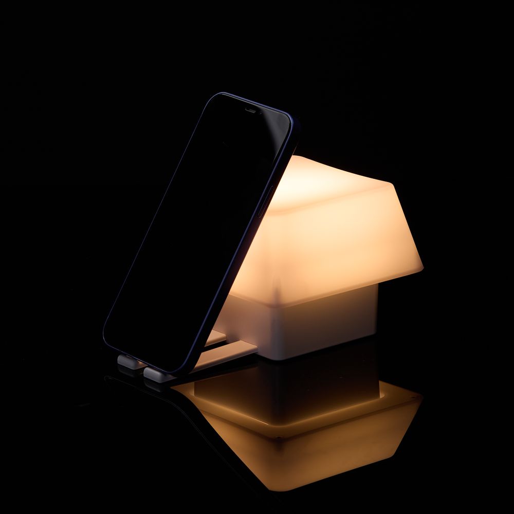 Светильник с подставкой для смартфона Knoppi, белый, фото 7