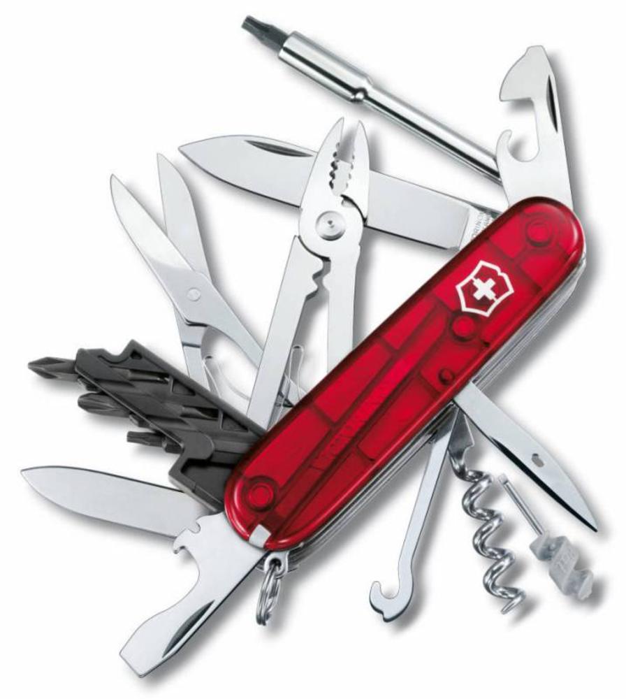 Офицерский нож CyberTool L, прозрачный красный, фото 3
